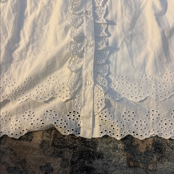 Jennifer and Grace White Eyelet Lace Blouse. 100% cotton. Size M Brand new w tag - Picture 5 of 10